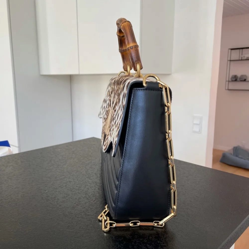 GUCCI  Leopard head  Ponyhair chain bag - Picture 4 of 12